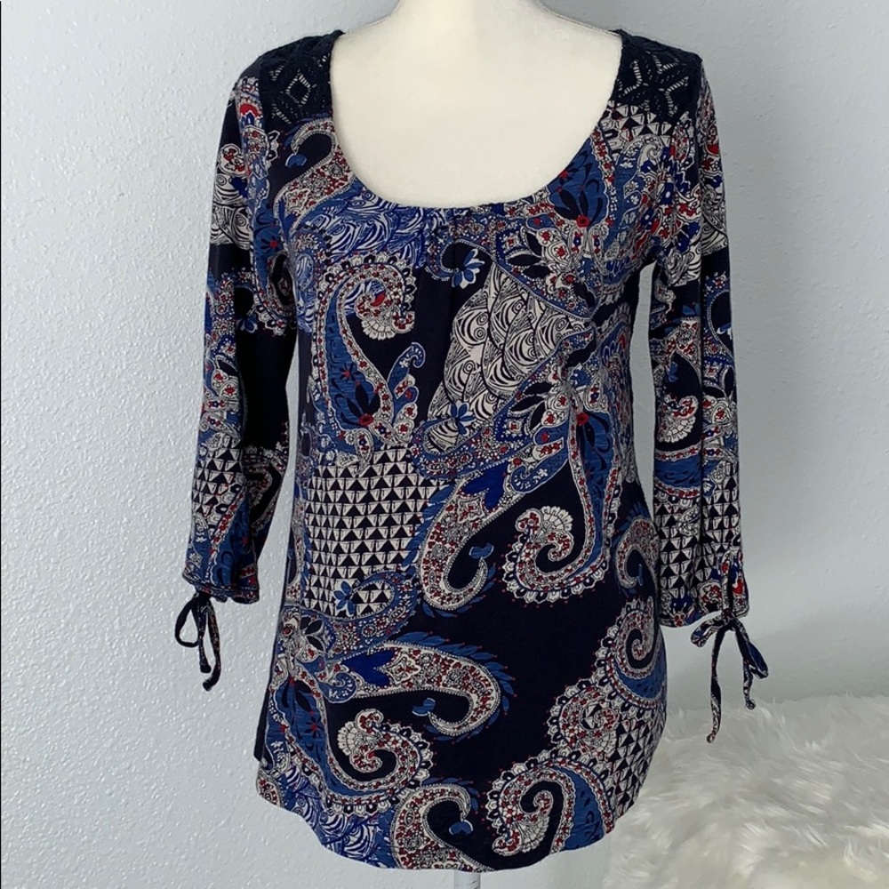 Lucky Brand Live in Love Back Knit Blouse